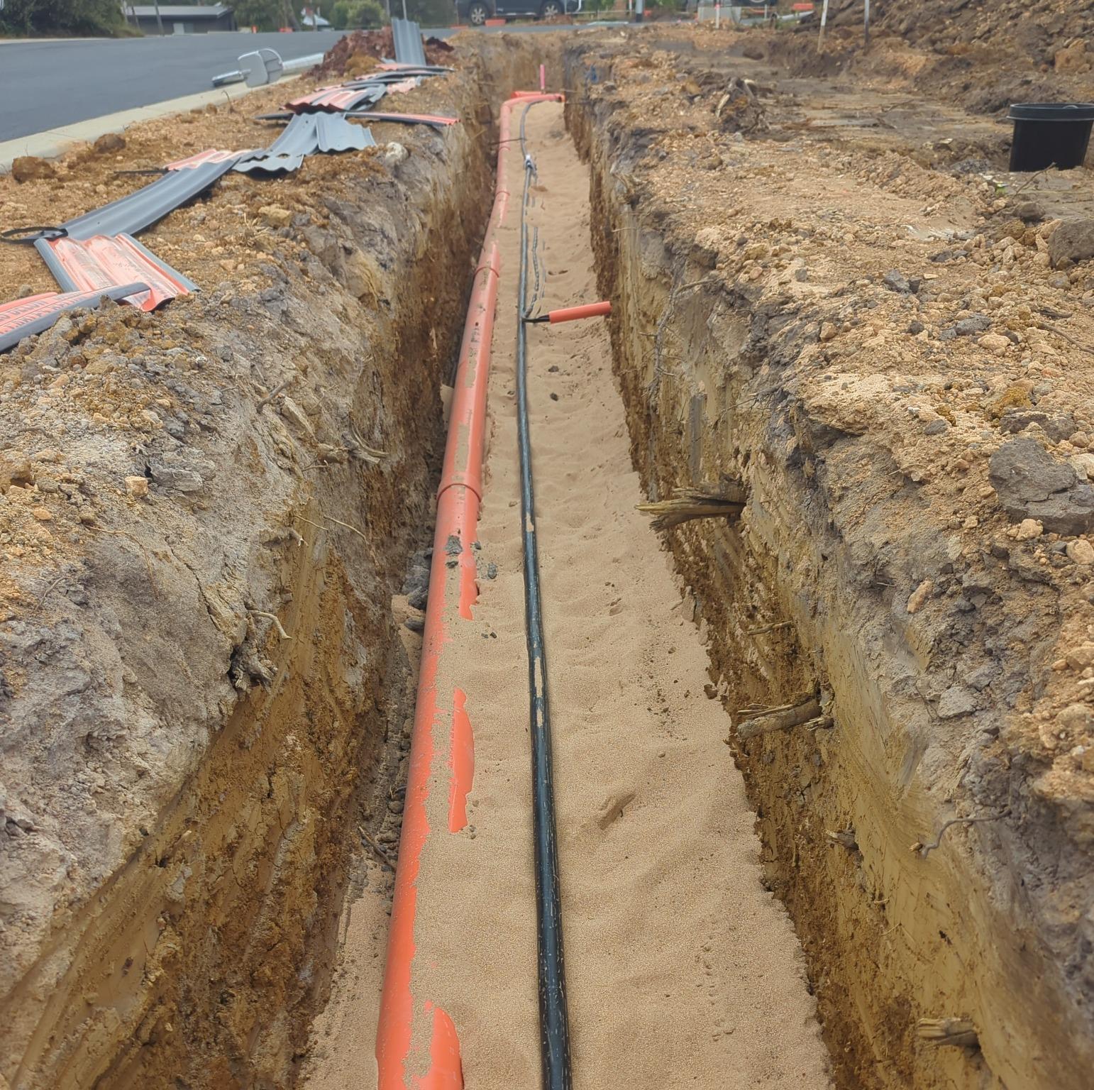 Beach sand in electrical trench application