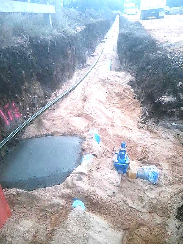 Beach sand in water and gas trench application